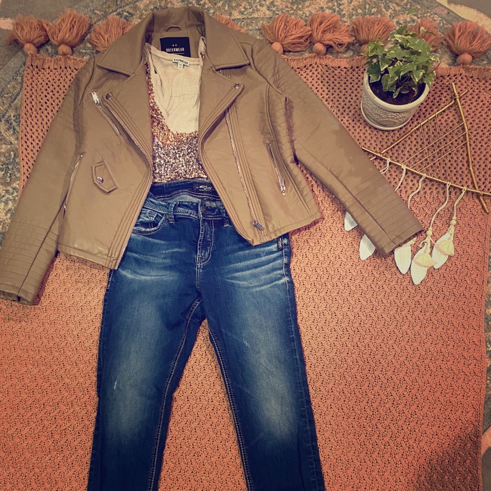 Vegan leather jacket, brand new condition!